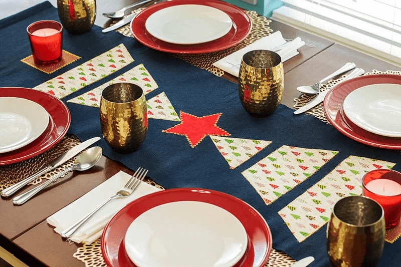 Christmas Tree Inspired Table Runner