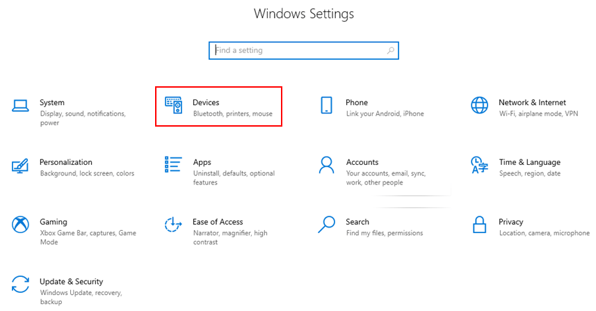 Windows settings - Wireless Printers
