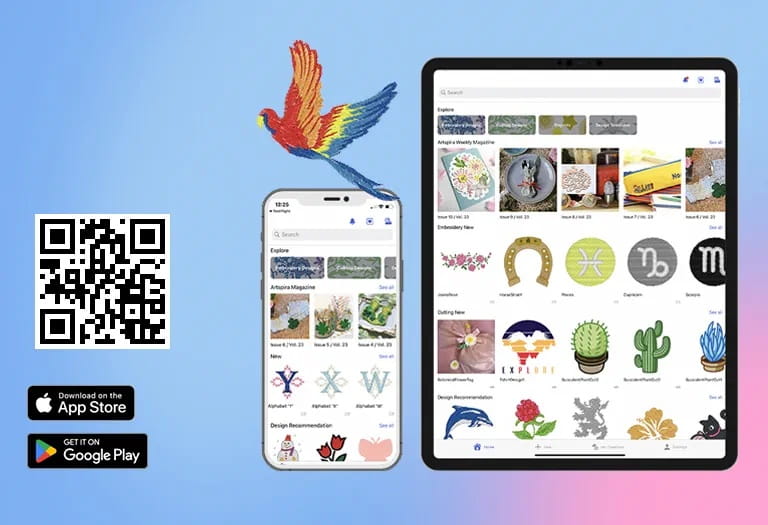 Artspira Embroidery Pattern and Design App Brother Gulf