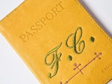 Embroidery Designs - Personalized Passport Holder