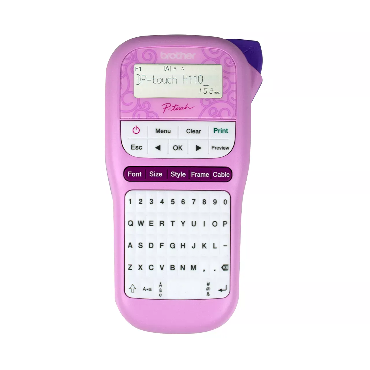 PT-H110PK Label Printer Front View