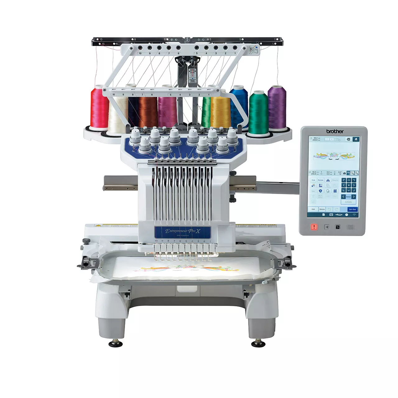 PR1055X Commercial Embroidery Machine – front view