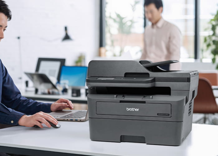 Image of a Brother MFC-L3840DW all-in-one printer, showcasing its sleek design and multifunction capabilities for office use. Brother Gulf, Middle East & Africa